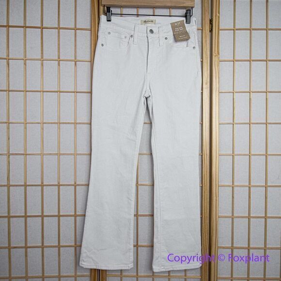 NEW Madewell Kick Out Crop Jeans in pure white, 27 - Picture 2 of 14